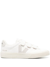Veja Recife Panelled Leather Velcro Sneakers Silver