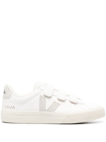 Veja Recife Panelled Leather Velcro Sneakers Silver