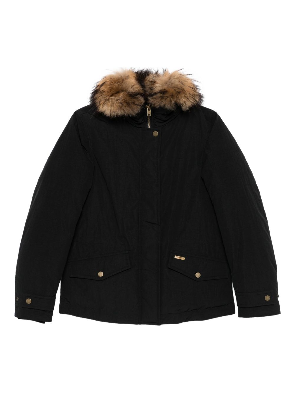 Woolrich Long Belted Shell Down Coat Black Black