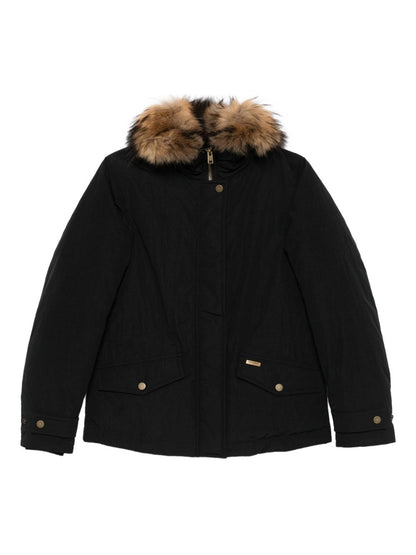 Woolrich Long Belted Shell Down Coat Black Black