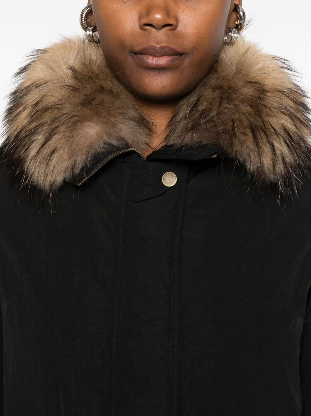 Woolrich Long Belted Shell Down Coat Black Black
