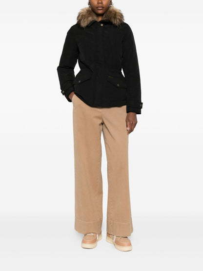 Woolrich Long Belted Shell Down Coat Black Black