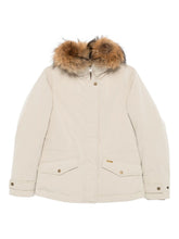 Woolrich Fur-Trimmed Hooded Down Jacket Beige Beige