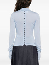 JACQUEMUS Le Polo Merino Long-Sleeved Wool Polo Shirt Clear Blue