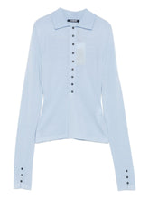 JACQUEMUS Le Polo Merino Long-Sleeved Wool Polo Shirt Clear Blue