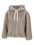 Herno Faux Fur Trim Hooded Grey Coat Grey