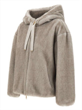 Herno Faux Fur Trim Hooded Grey Coat Grey