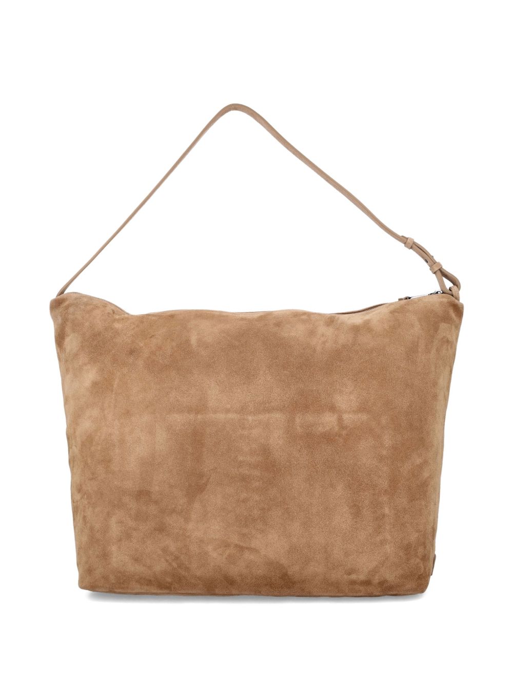Emporio Armani XL Leather Top Handle Hobo Bag Beige