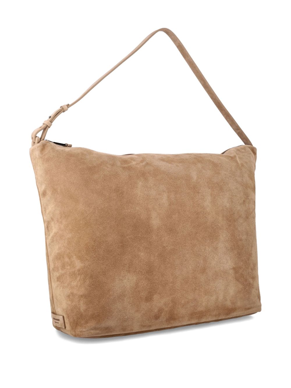 Emporio Armani XL Leather Top Handle Hobo Bag Beige