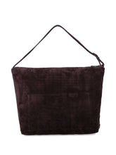 Emporio Armani XL Hobo Split Leather Shoulder Bag Brown