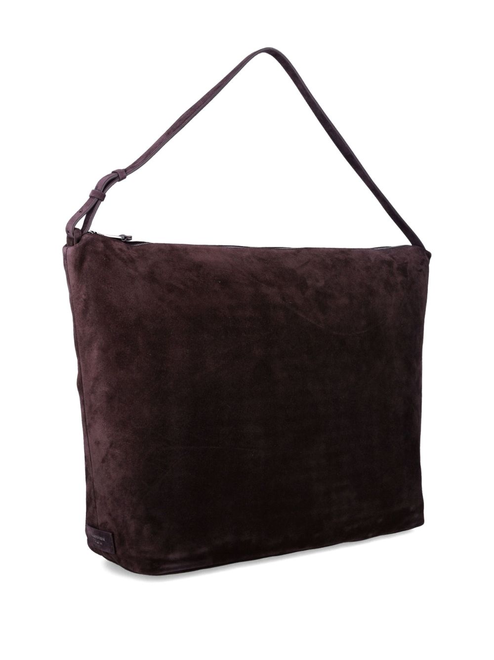 Emporio Armani XL Hobo Split Leather Shoulder Bag Brown