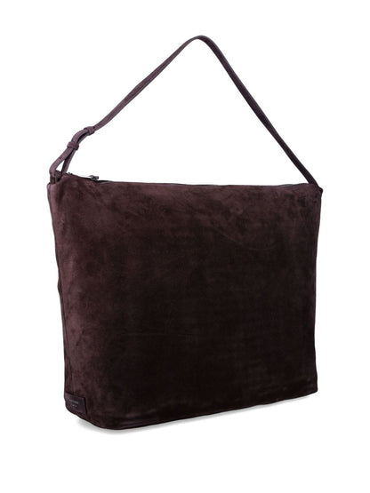 Emporio Armani XL Hobo Split Leather Shoulder Bag Brown