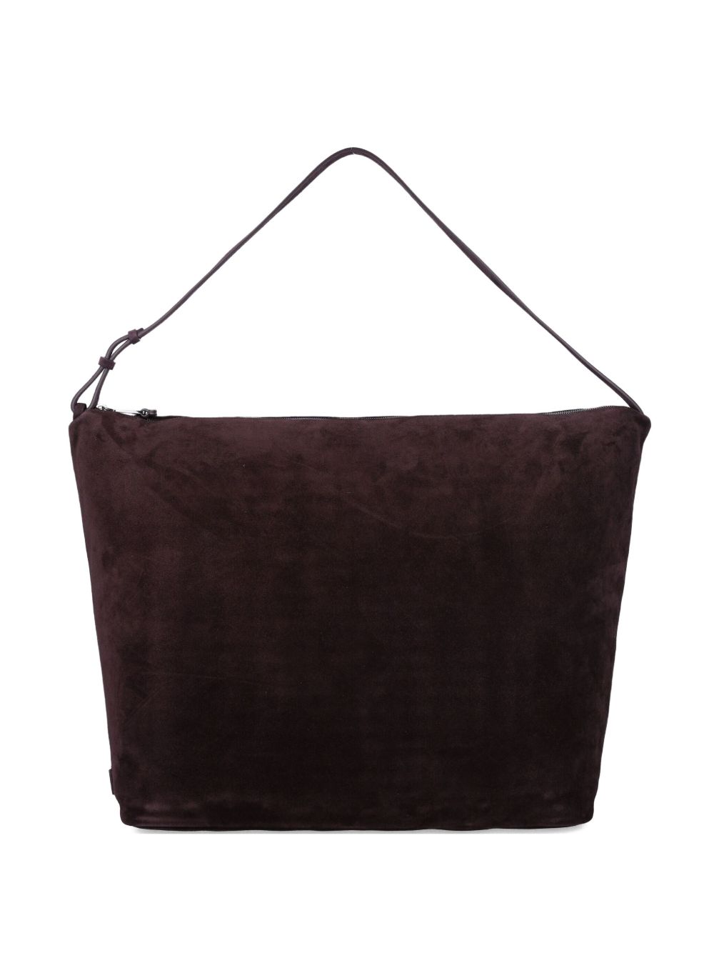 Emporio Armani XL Hobo Split Leather Shoulder Bag Brown