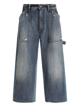 Dolce & Gabbana Slim-Fit Distressed Blue Jeans with Logo Plaque Blue
