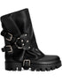 Dolce & Gabbana Leather Buckled Studded Rain Boots Black
