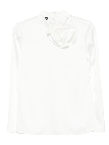 Emporio Armani Crewneck Wool-Blend Sweater White