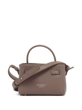 Emporio Armani Small Pebble-Texture Top Handle Handbag Dove Grey