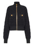 Balmain Tweed Bomber Jacket Black
