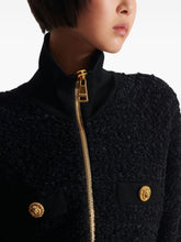 Balmain Tweed Bomber Jacket Black
