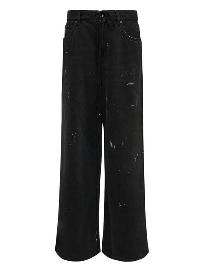 MM6 Maison Margiela Wide-Leg Cotton Denim Jeans Black Black