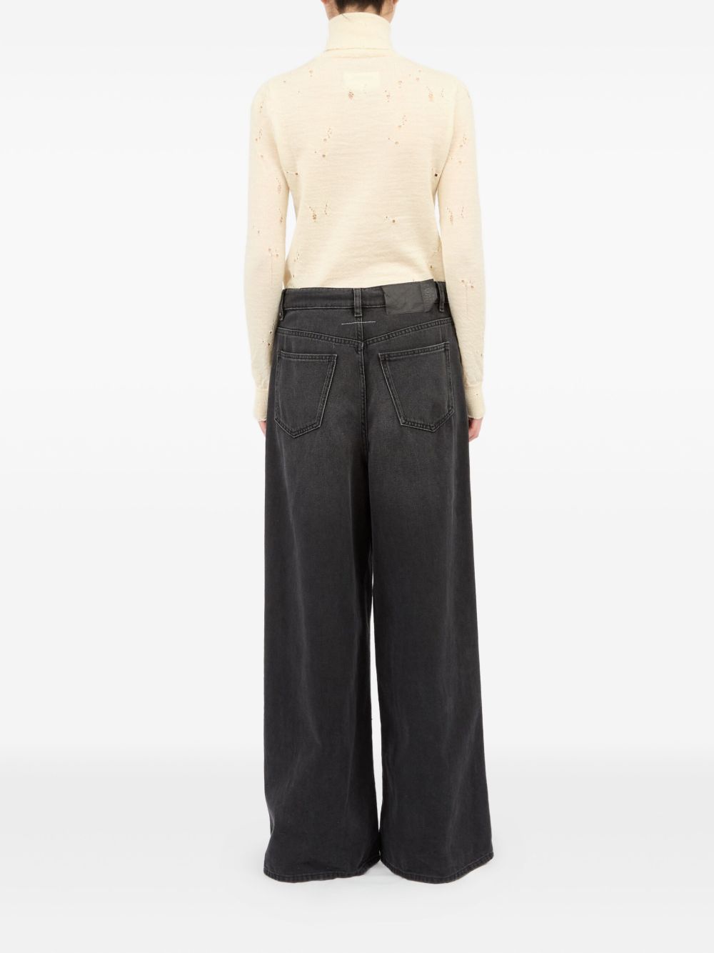 MM6 Maison Margiela Wide-Leg Cotton Denim Jeans Black Black