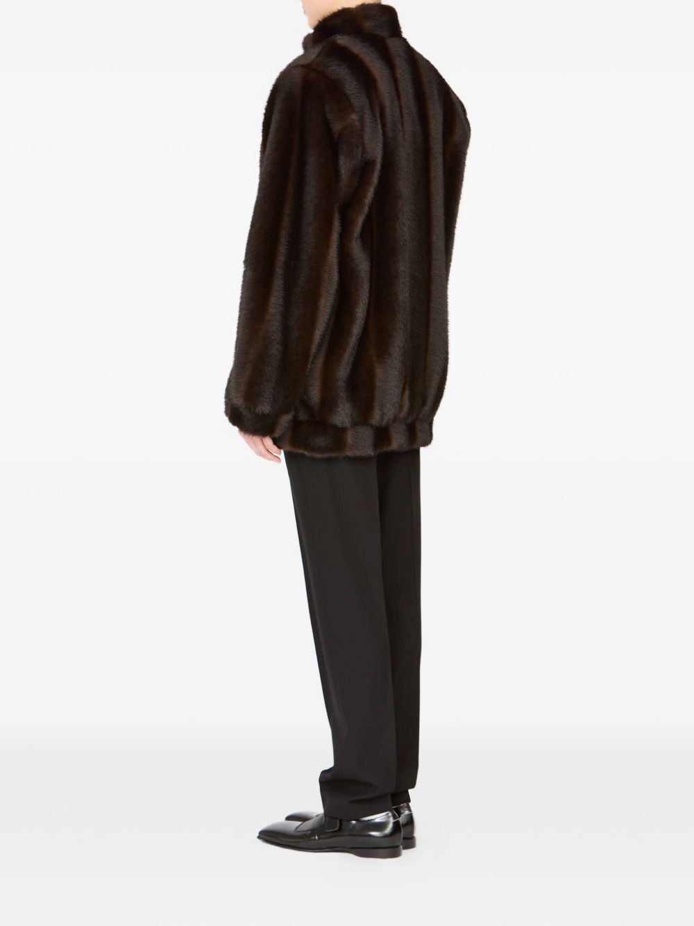 MM6 Maison Margiela Faux Fur Jacket Brown brown