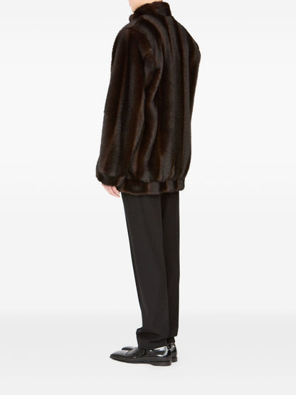 MM6 Maison Margiela Faux Fur Jacket Brown brown