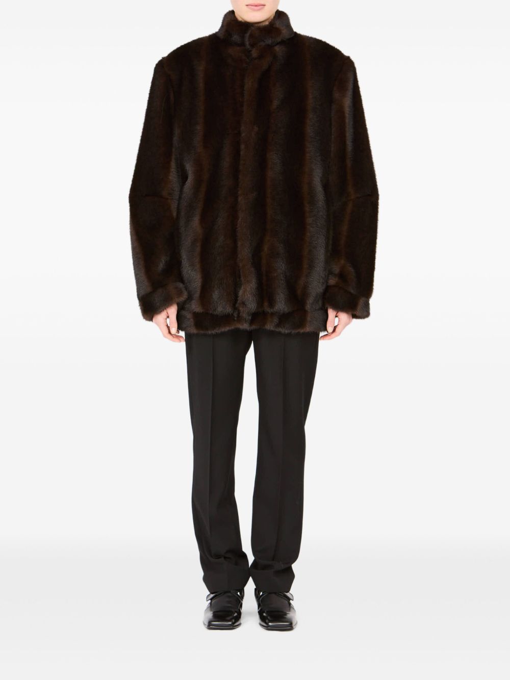 MM6 Maison Margiela Faux Fur Jacket Brown brown