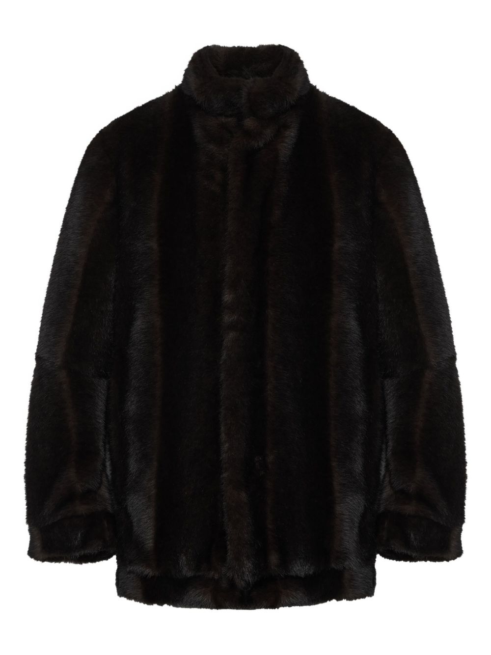 MM6 Maison Margiela Faux Fur Jacket Brown brown