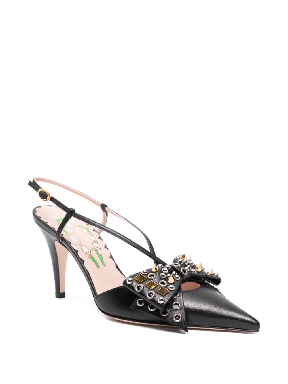 Valentino Garavani With Heel Black Leather Pumps Black