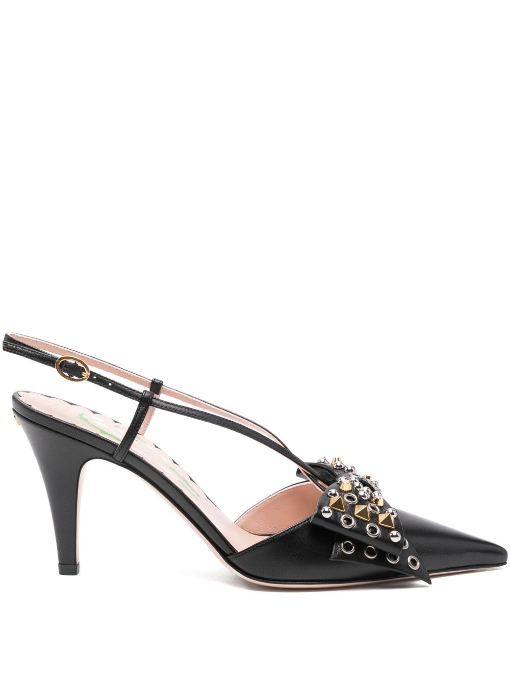 Valentino Garavani With Heel Black Leather Pumps Black