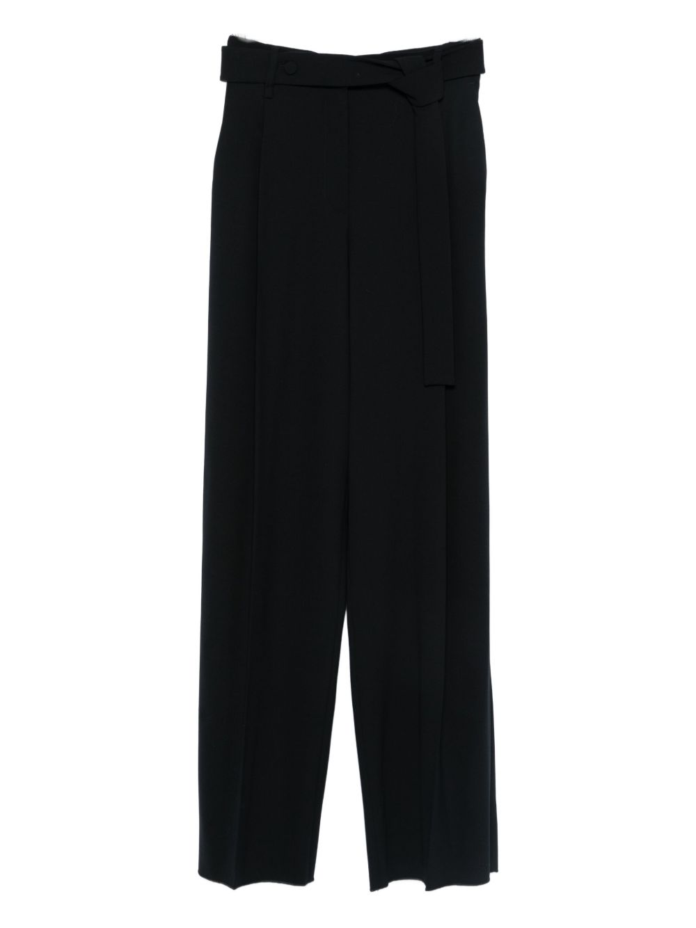 Emporio Armani High-Waisted Virgin Wool Blue Trousers Blue
