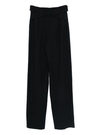 Emporio Armani High-Waisted Virgin Wool Blue Trousers Blue