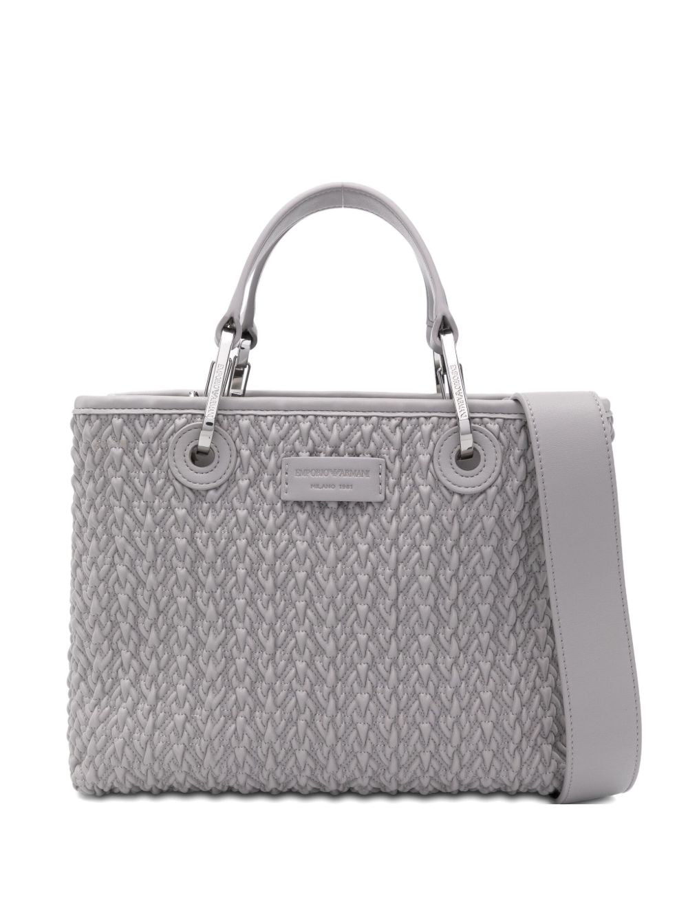 Emporio Armani MyEA Small Grey Woven Shopper Bag Grey