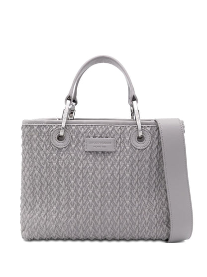 Emporio Armani MyEA Small Grey Woven Shopper Bag Grey