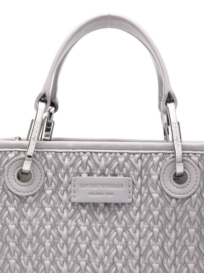 Emporio Armani MyEA Small Grey Woven Shopper Bag Grey