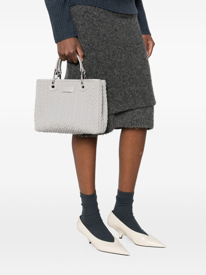 Emporio Armani MyEA Small Grey Woven Shopper Bag Grey