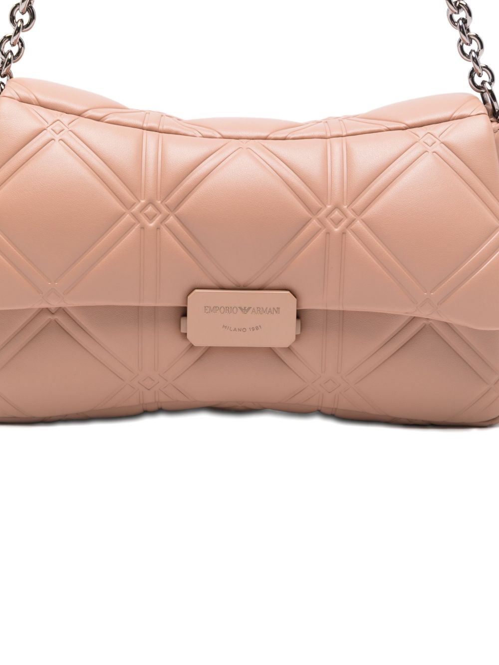 Emporio Armani Quilted Chain-Detail Shoulder Bag Beige beige