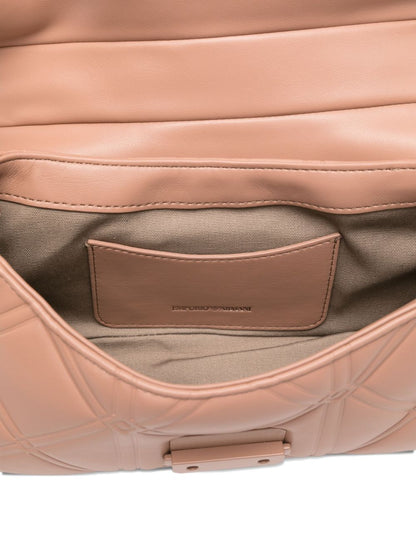 Emporio Armani Quilted Chain-Detail Shoulder Bag Beige beige