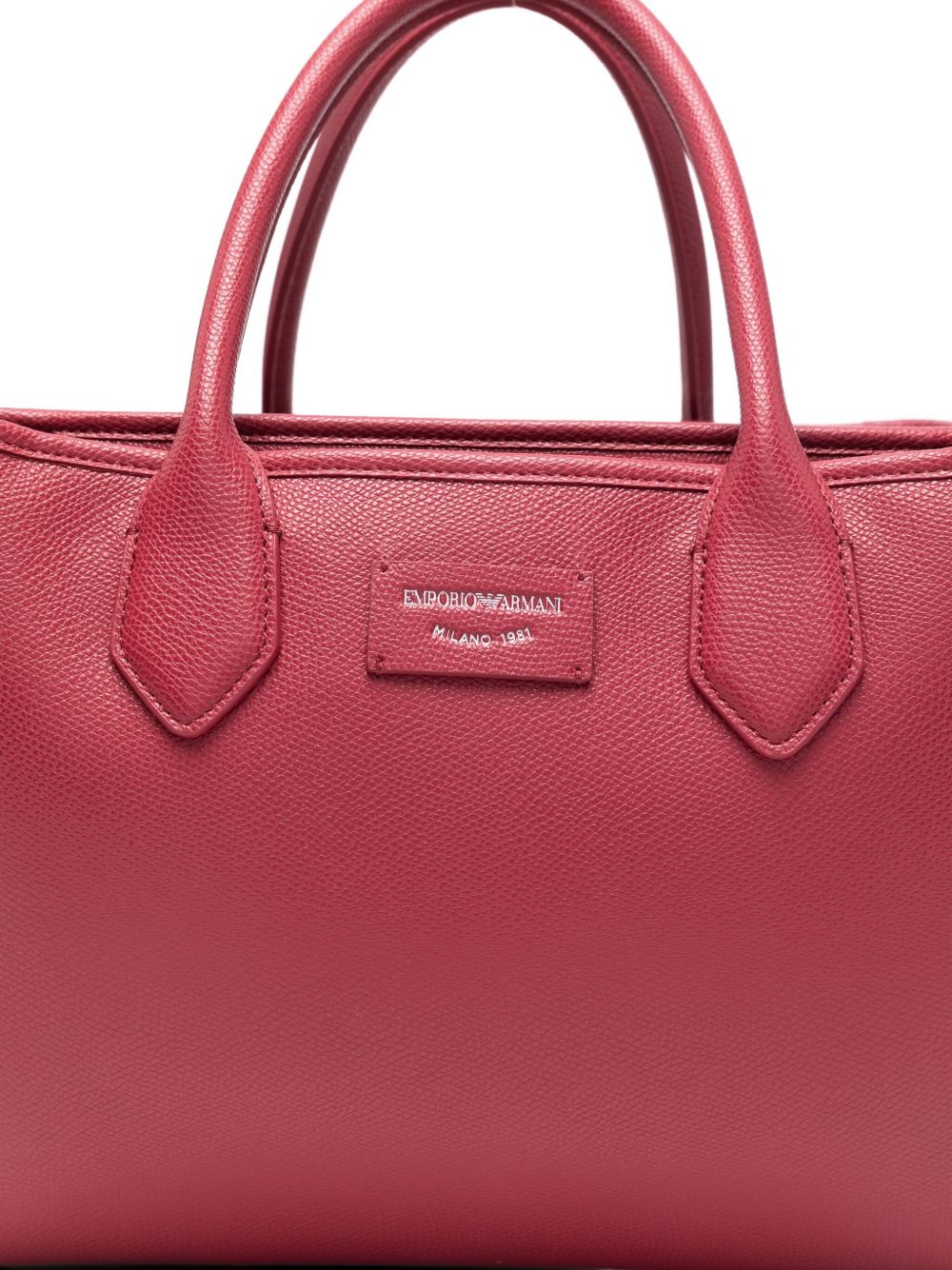 Emporio Armani Medium Bordeaux Shopper Tote Bag with Detachable Strap Bordeaux