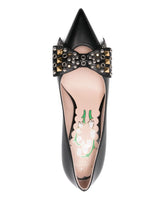 Valentino Garavani With Heel Pointed-Toe Leather Pumps Black