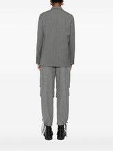Emporio Armani Single-Breasted Virgin Wool Blazer Grey