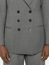 Emporio Armani Single-Breasted Virgin Wool Blazer Grey