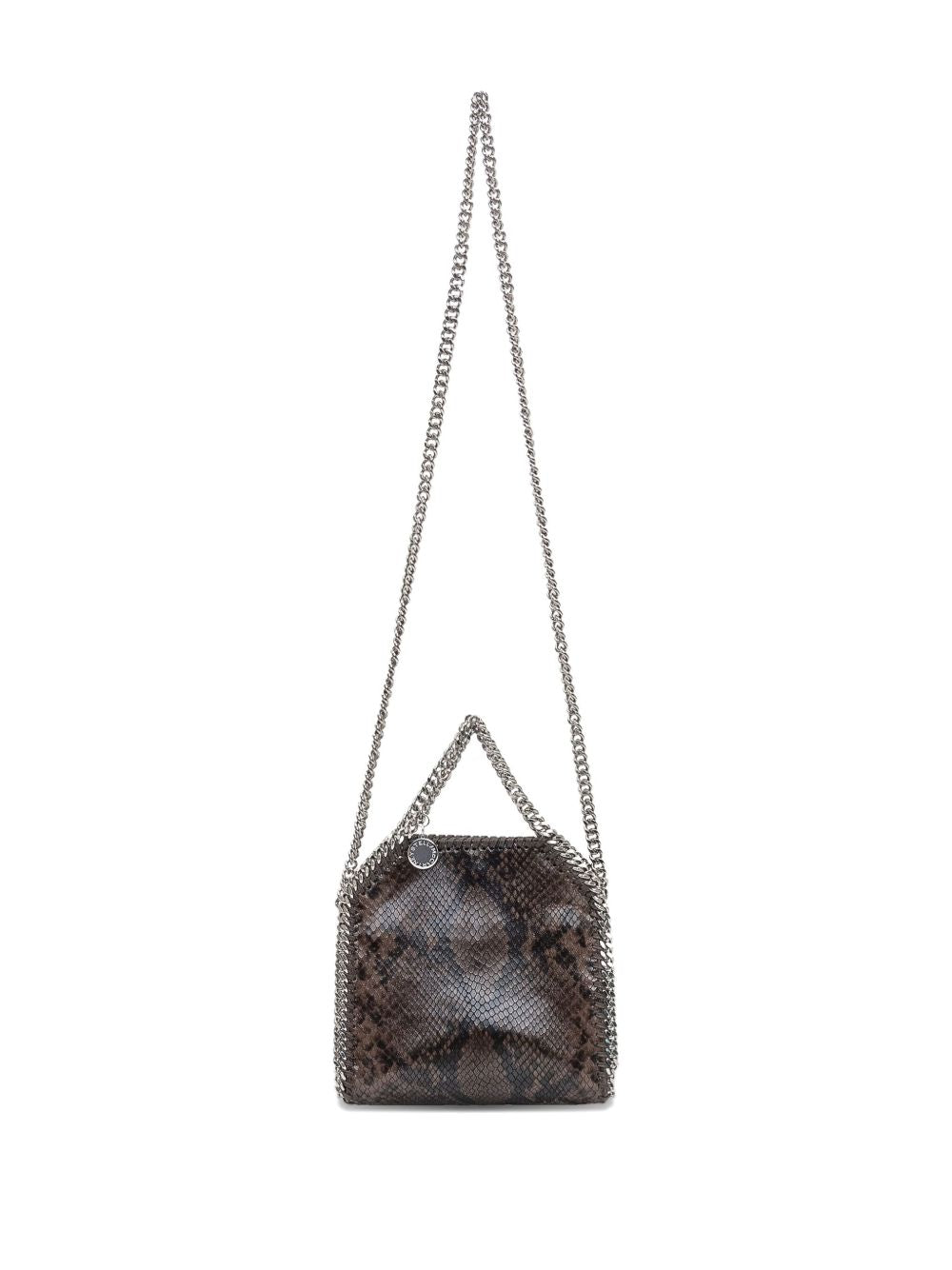 Stella McCartney Falabella Tiny Crossbody Bag with Chain Trim Brown