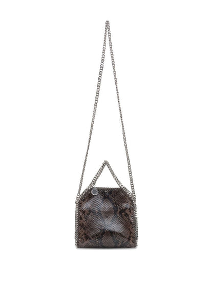 Stella McCartney Falabella Tiny Crossbody Bag with Chain Trim Brown