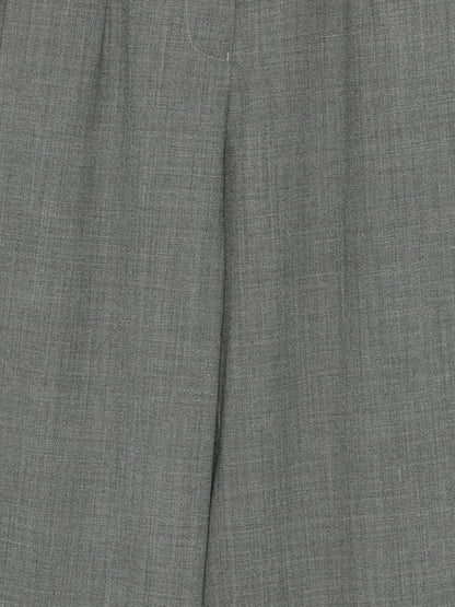 Emporio Armani Cuffed Hem Grey Wool Trousers Grey