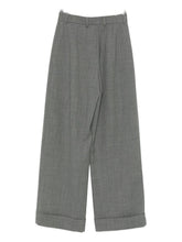 Emporio Armani Cuffed Hem Grey Wool Trousers Grey