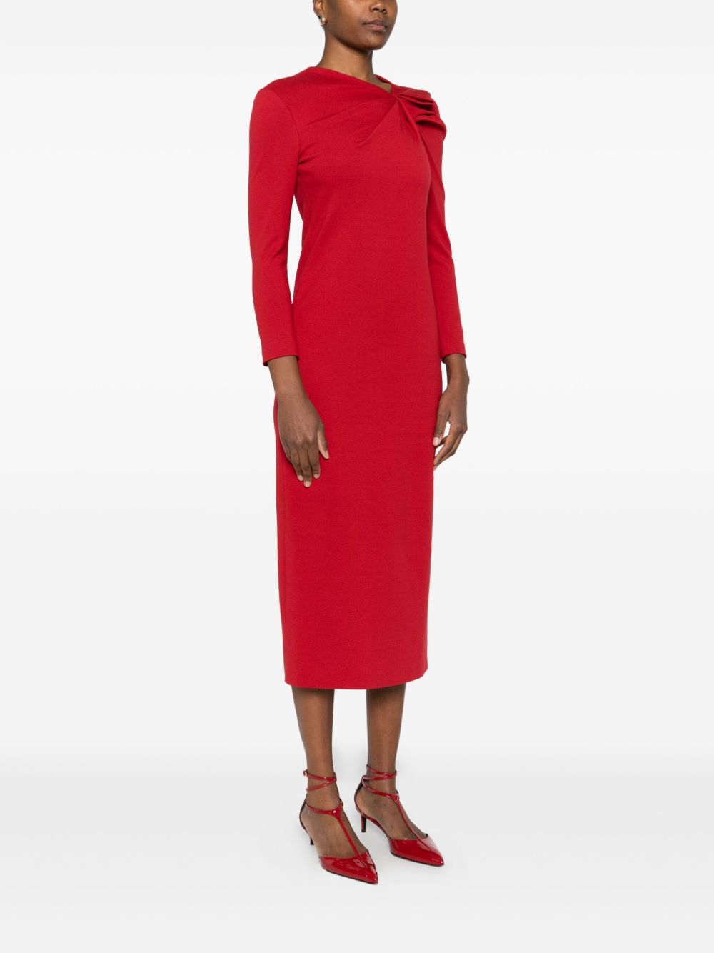 Emporio Armani Midi Viscose Dress Red Red