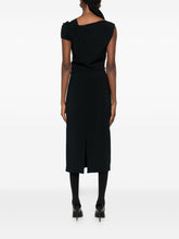 Givenchy Draped One-Shoulder Midi Dress Black