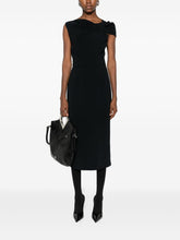 Givenchy Draped One-Shoulder Midi Dress Black